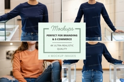 Long sleeve t-shirt mockup with models Product Image 1