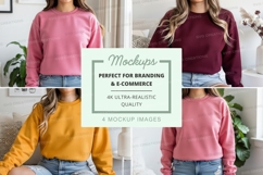 Sweatshirt mockup with multiple colors and views Product Image 1