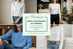 T-shirt mockup with models in living room Product Image 1