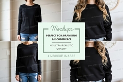 Black long sleeve t-shirt mockup Product Image 1