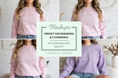 Pink cropped sweatshirt mockup Product Image 1