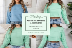Cropped sweatshirt mockup with model Product Image 1