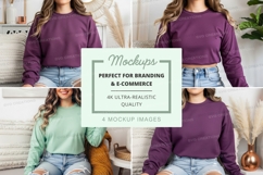 Long sleeve crew neck sweatshirt mockup Product Image 1