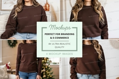 Oversized brown sweatshirt mockup Product Image 1
