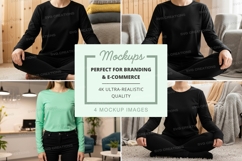 Long sleeve t-shirt mockup - multiple people meditating Product Image 1