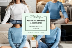 Mockup collage of long sleeve t-shirts Product Image 1