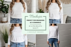 Long sleeve t-shirt mockup with ruffles Product Image 1