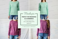 Long sleeve t-shirt mockup with front and back views Product Image 1