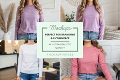 Long sleeve t-shirt mockup with multiple colors Product Image 1