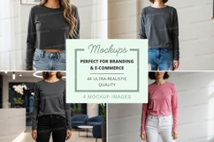 Long sleeve t-shirt mockup Product Image 1