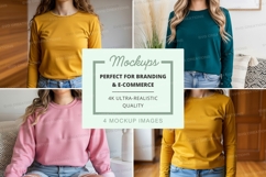 Long sleeve t-shirt mockup in multiple colors Product Image 1