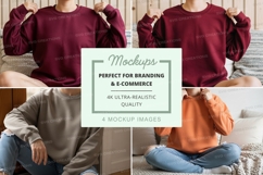 Long sleeve sweatshirt mockup with models Product Image 1