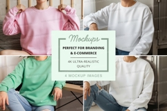 Sweatshirt mockup with people wearing sweatshirts Product Image 1