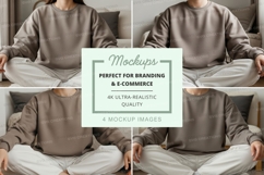 Sweatshirt mockup - crew neck, oversized fit, gray Product Image 1