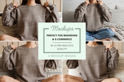 Gray sweatshirt mockup with various views Product Image 1