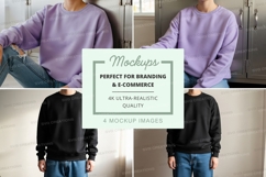 Sweatshirt mockup in purple and black Product Image 1