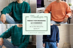 Oversized sweatshirt mockup in multiple colors Product Image 1