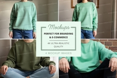 Sweatshirt mockup - front and back views Product Image 1