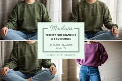 Sweatshirt mockup - crew neck, oversized fit, multiple color Product Image 1