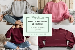Sweatshirt mockup with models and flat lay Product Image 1