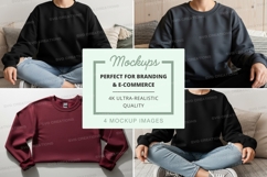 Sweatshirt mockup on sofa in multiple colors Product Image 1