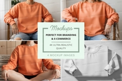 Oversized sweatshirt mockup in orange and white Product Image 1