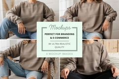 Oversized sweatshirt mockup in beige Product Image 1