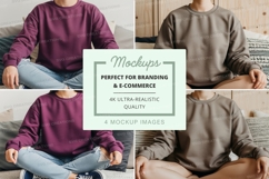 Sweatshirt mockup - crew neck, long sleeve, two colors Product Image 1