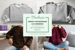 Sweatshirt mockup featuring multiple styles and colors Product Image 1