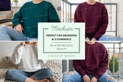 Oversized sweatshirt mockup in multiple colors Product Image 1