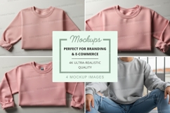Cropped sweatshirt mockup in pink and gray Product Image 1