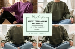 Oversized crew neck sweatshirt mockup Product Image 1