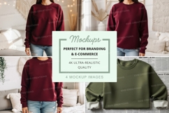 Sweatshirt mockup in maroon and green Product Image 1