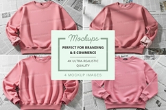 Pink cropped sweatshirt mockup Product Image 1