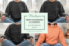 Hoodie mockup - oversized fit in black and orange Product Image 1