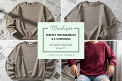 Sweatshirt mockup with multiple views and model Product Image 1
