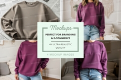 Oversized crew neck sweatshirt mockup Product Image 1