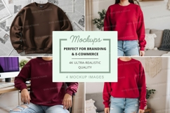 Sweatshirt mockup in various colors Product Image 1