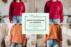 Sweatshirt mockup in red and orange Product Image 1