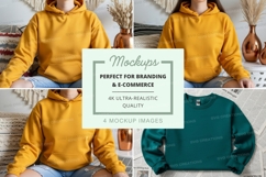 Hoodie mockups in yellow and green Product Image 1
