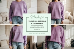 Purple oversized sweatshirt mockup Product Image 1