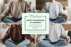 Sweatshirt mockup with people sitting on a bed Product Image 1