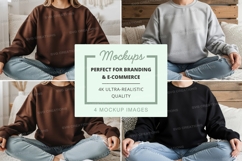 Sweatshirt mockup with individuals meditating Product Image 1