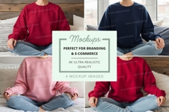 Sweatshirt mockup - four models sitting cross-legged Product Image 1