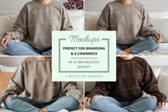 Sweatshirt mockup - oversized fit, crew neck, multiple color Product Image 1