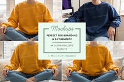 Sweatshirt mockup - crew neck, casual indoor setting Product Image 1