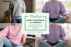 Sweatshirt mockup in various colors and poses Product Image 1
