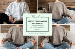 Oversized crew neck sweatshirt mockup Product Image 1