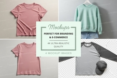 Mockup: collection of casual t-shirts and sweatshirts Product Image 1