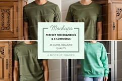 T-shirt mockup and sweatshirt mockup in kitchen setting Product Image 1
